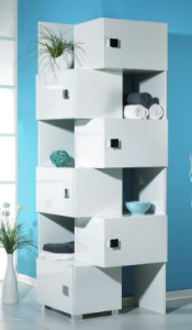 Półka szafka łazienkowa przesuwna  Carree 47 x 34,5 x 97 cm, biała