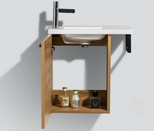 Umywalka z szafką  do WC 400 dąb