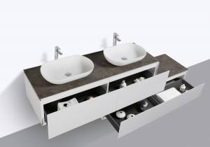 Zestaw mebli łazienkowych Spring 1500 biały mat z opcją na umywalki i szafka