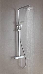 Zestaw prysznicowy z termostatem  z deszczownicą kwadrat 20x20cm