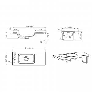 Umywalka z szafką  do WC 400 dąb