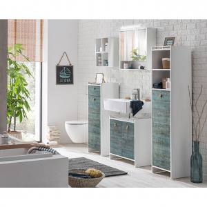 Szafka łazienkowa stojąca Sailor 33 x 65 x 114 cm, biały, patyna