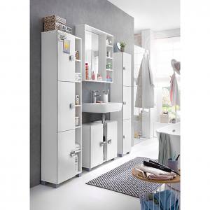 Szafka łazienkowa wysoka Edia 168 x 23 x 45 cm biała połysk