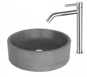 Bateria umywalkowa zakrzywiona wysoka chrom matt