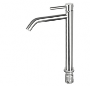 Bateria umywalkowa zakrzywiona wysoka chrom matt