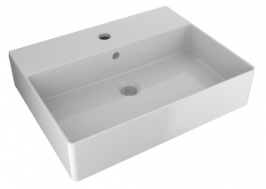 Umywalka nablatowa wisząca ceramiczna 52cm biała