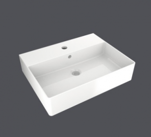 Umywalka nablatowa wisząca ceramiczna 52cm biała