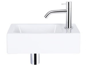 Umywalka do WC  40 x 22 x11 cm ceramiczna biała z baterią syfonem