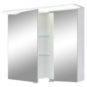 Wisząca szafka łazienkowa z lustrem Led Matrix 80 cm biała