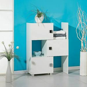 Półka szafka łazienkowa przesuwna  Carree 47 x 34,5 x 97 cm, biała